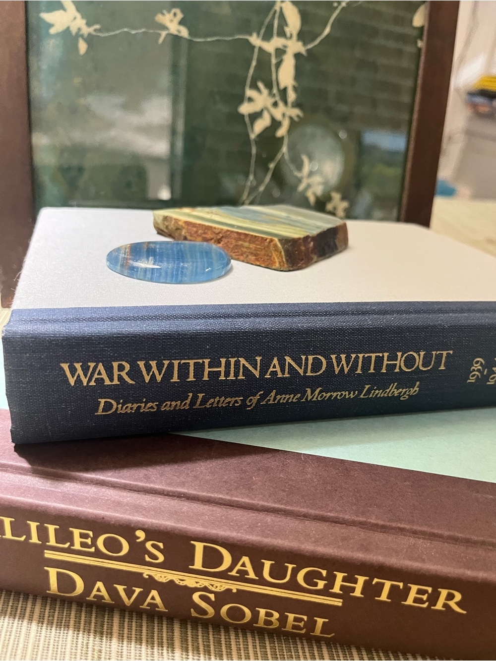 “Galileo’s Daughter”/“Anne Morrow Lindbergh:War Within & Without” Book Stack